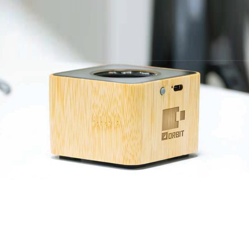 Transparent Top Bamboo Bluetooth Speaker with Logo